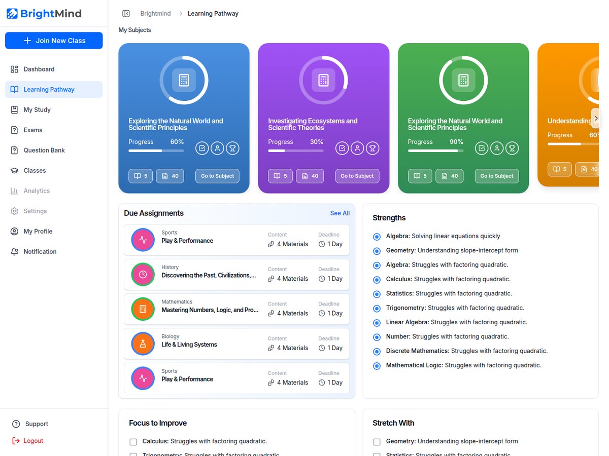 BrightM — Online Learning Platform